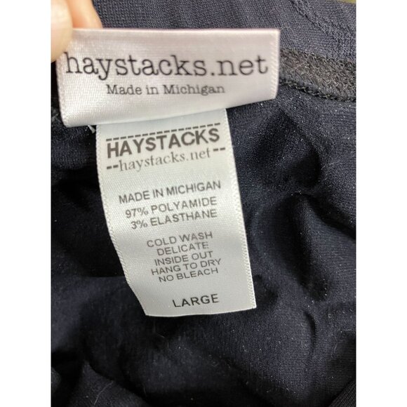 Haystacks Black Floral Embroidered Skirt Women's Large Whimsigoth Witchy Y2K - Picture 10 of 10